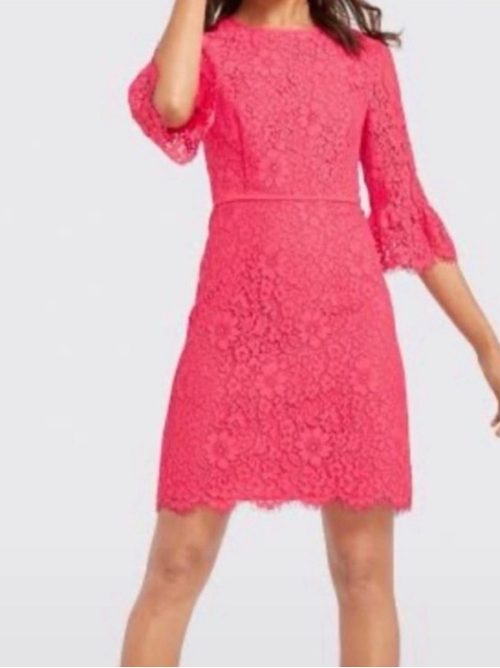 Draper James Coral Pink Lace Sheath Dress
